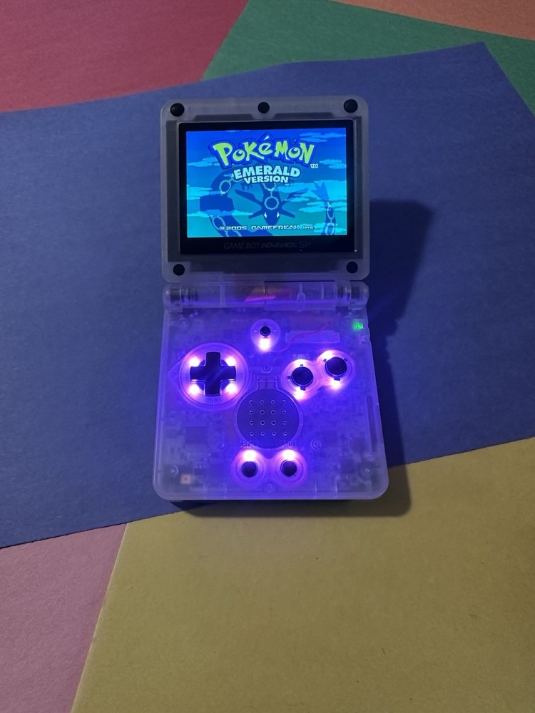 Modded Glow In The Dark Clear GBA SP
