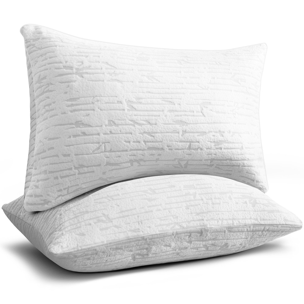 Clara Clark Bamboo Rayon Shredded Memory Foam Pillow for Comfortable Support
