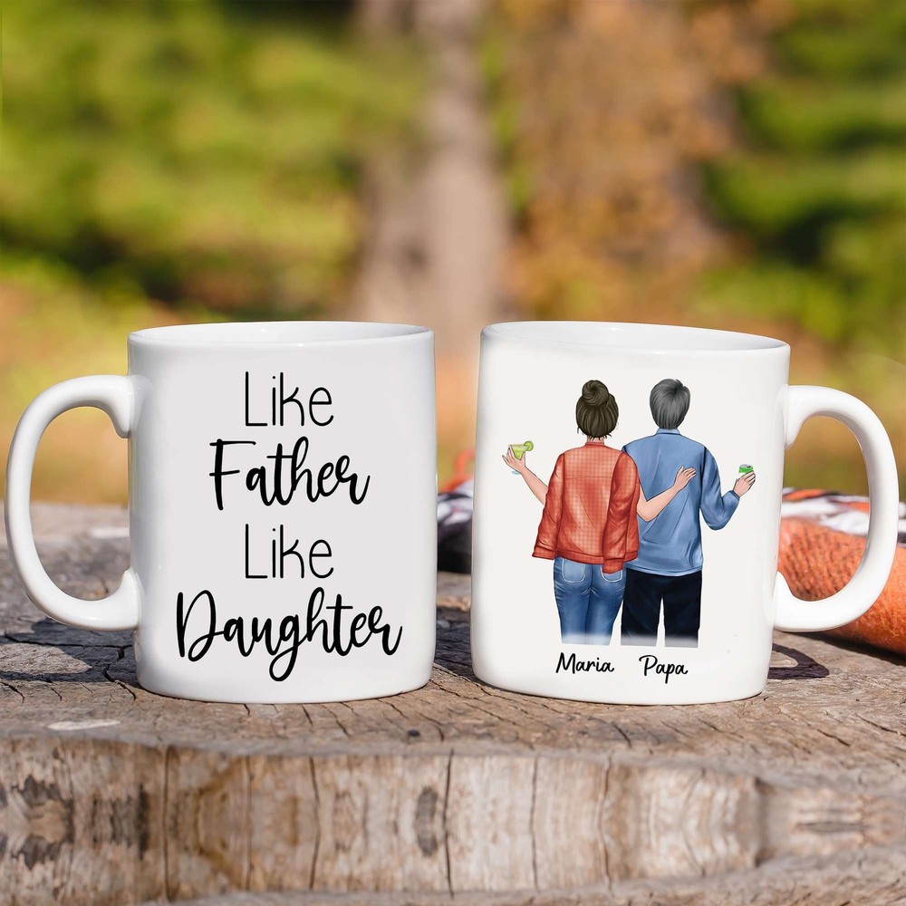 Personalized Dad Daughter Mug Like Father Like Daughter Mug Funny Fathers Day