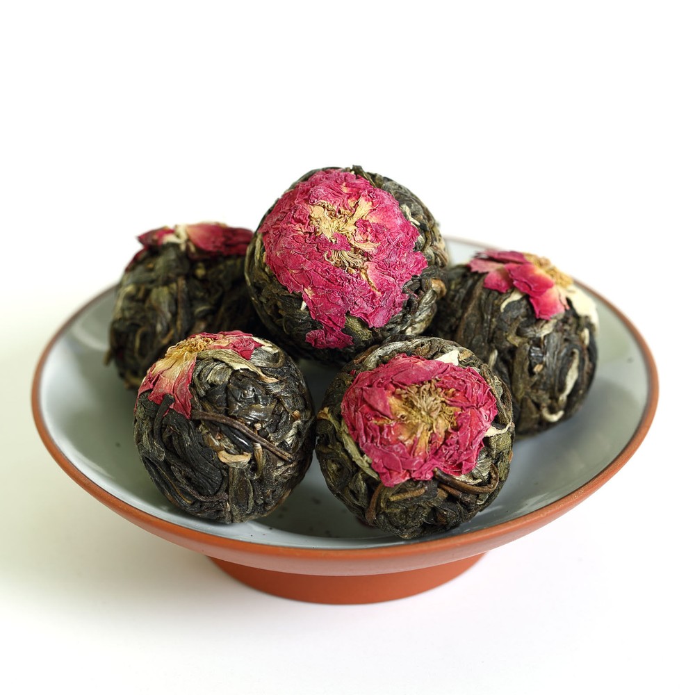 HELLOYOUNG Red Rose Flower Yunnan Bulang Pu'er Puerh Tea Raw Ball Tuo