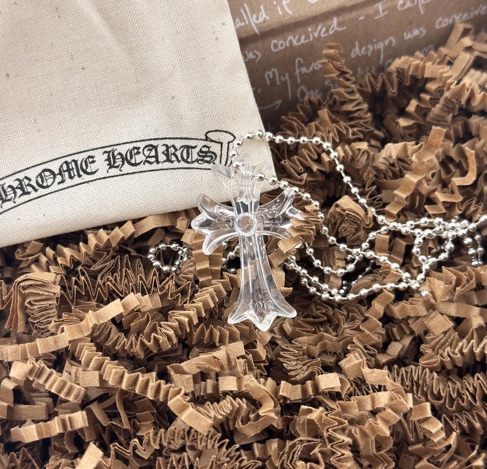 *2025* Chrome Hearts CROSS Clear Silicone Cross Necklace Brand New 🔥✅
