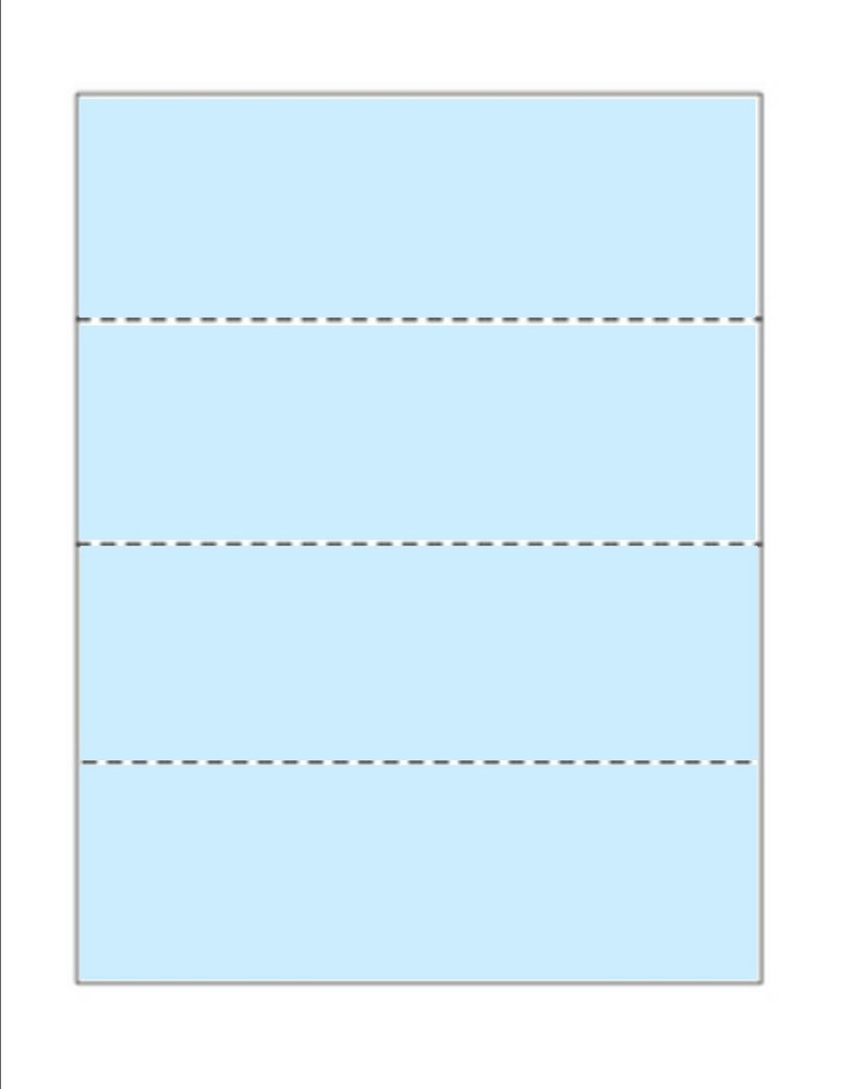 Print-Ready 8.5x11 Blue 24lb Bond Business Forms - 500 Tri-Perf Sheets
