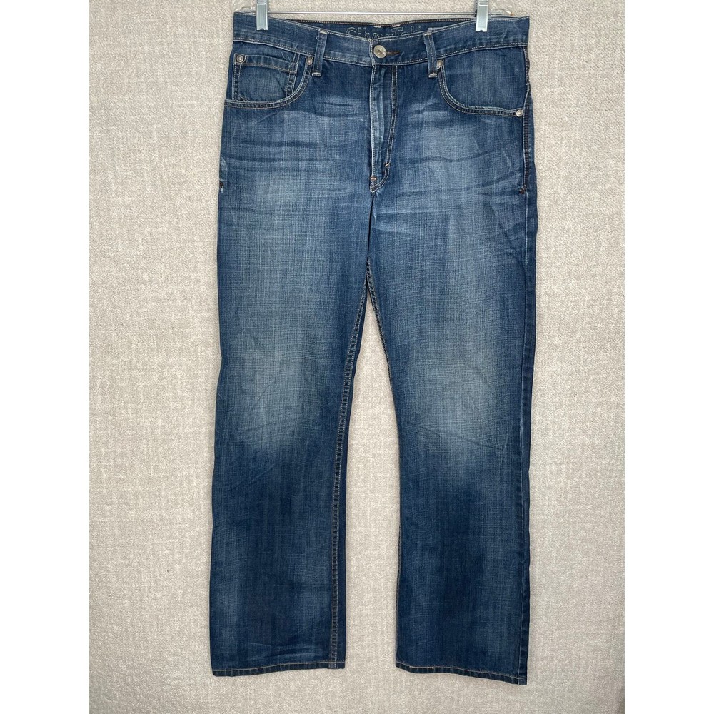 Levis SilverTab Jeans Denim Pants Boot Cut 34 x 34 Medium Wash Whiskering Men