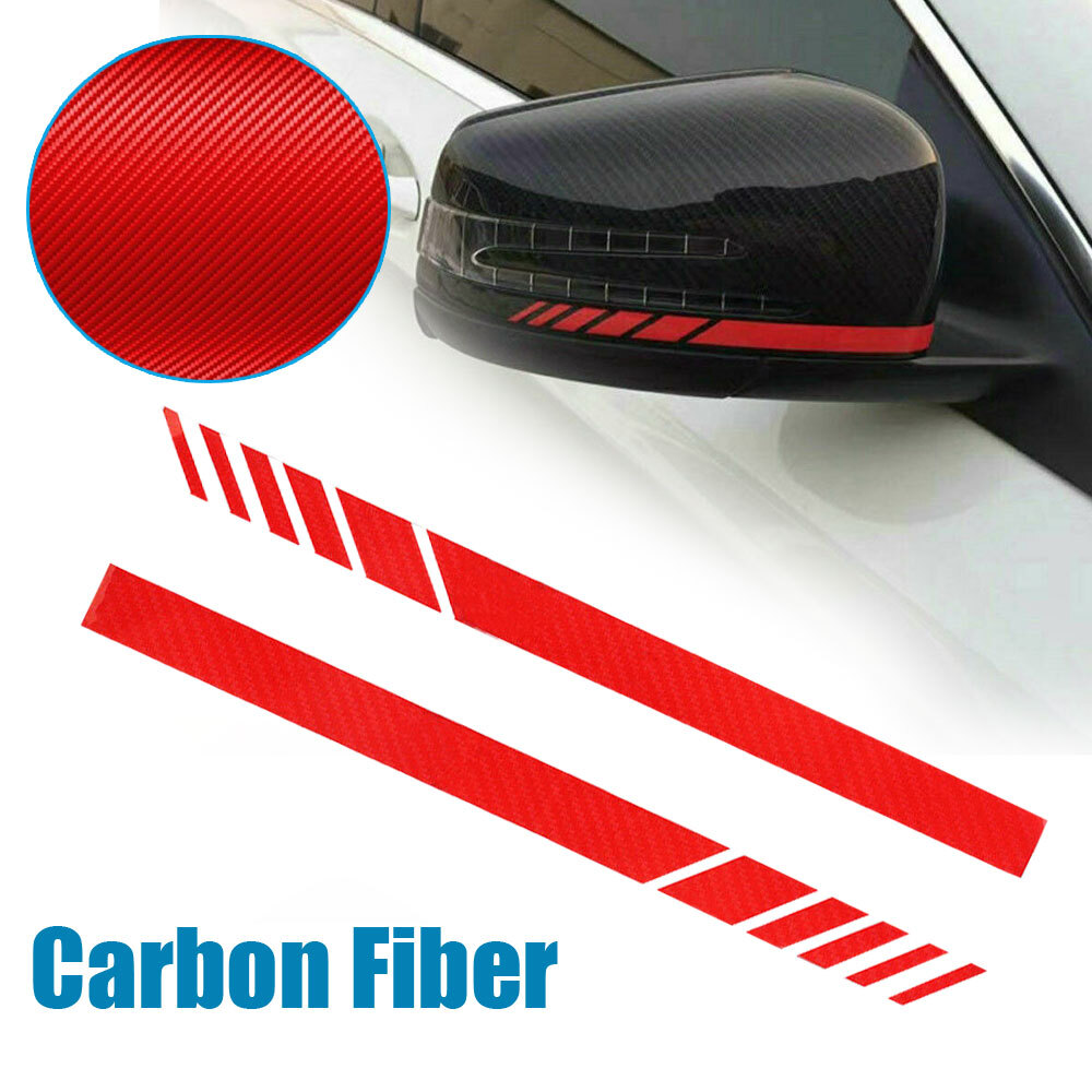 2x/Set 5D Carbon Fiber Rearview Mirror Sticker Stripe Decal Auto Car Accessories