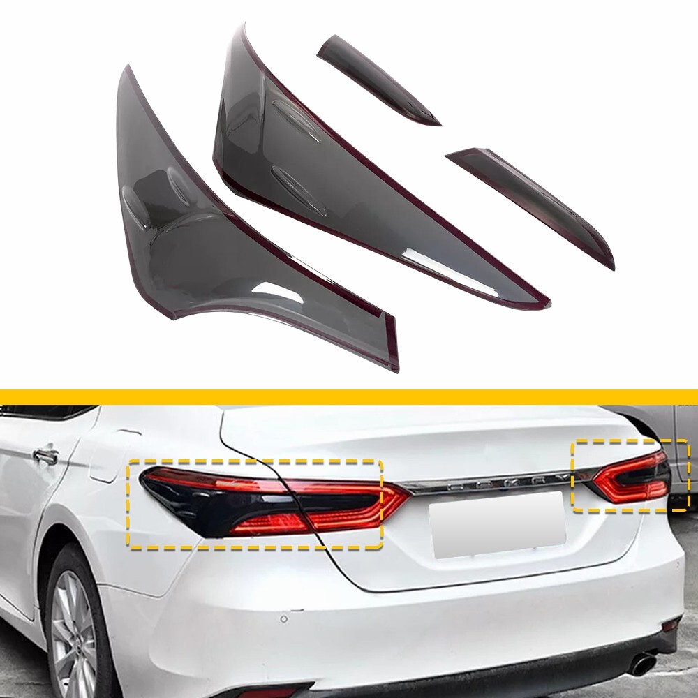 2018-2023 Toyota Camry Smoked Black Rear Tail Light Trim Cover Kit  
