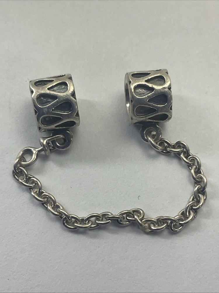 PANDORA Retired Sterling Silver S 925 ALE Raindrops Bracelet Safety Chain