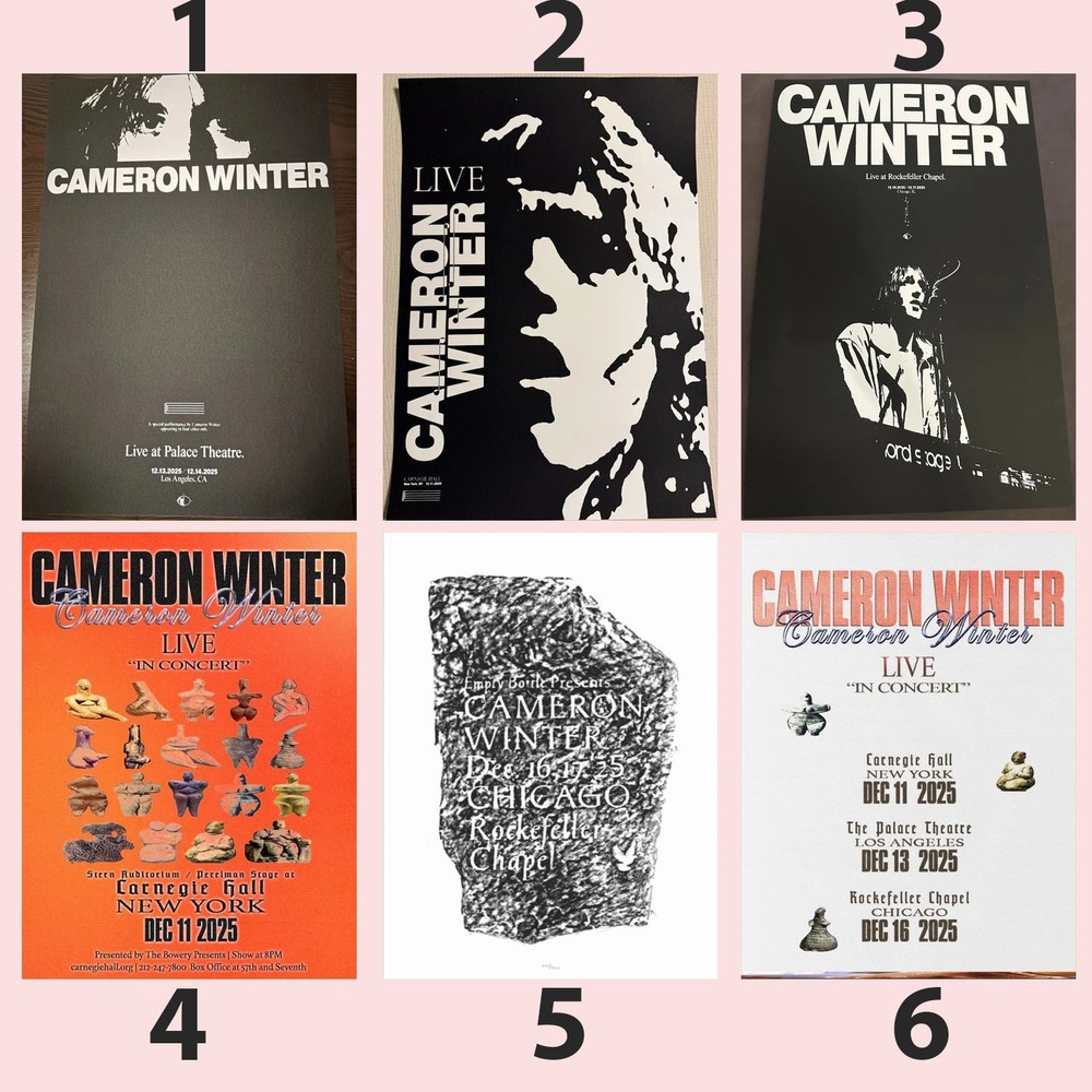Cameron Winter Live Concert Tour December 2025 Poster
