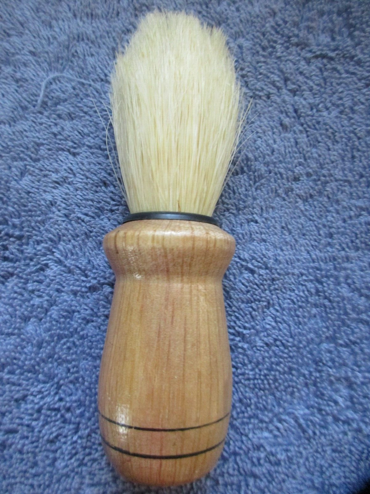 VINTAGE HARDWOOD WOOD HANDLE SHAVING BRUSH
