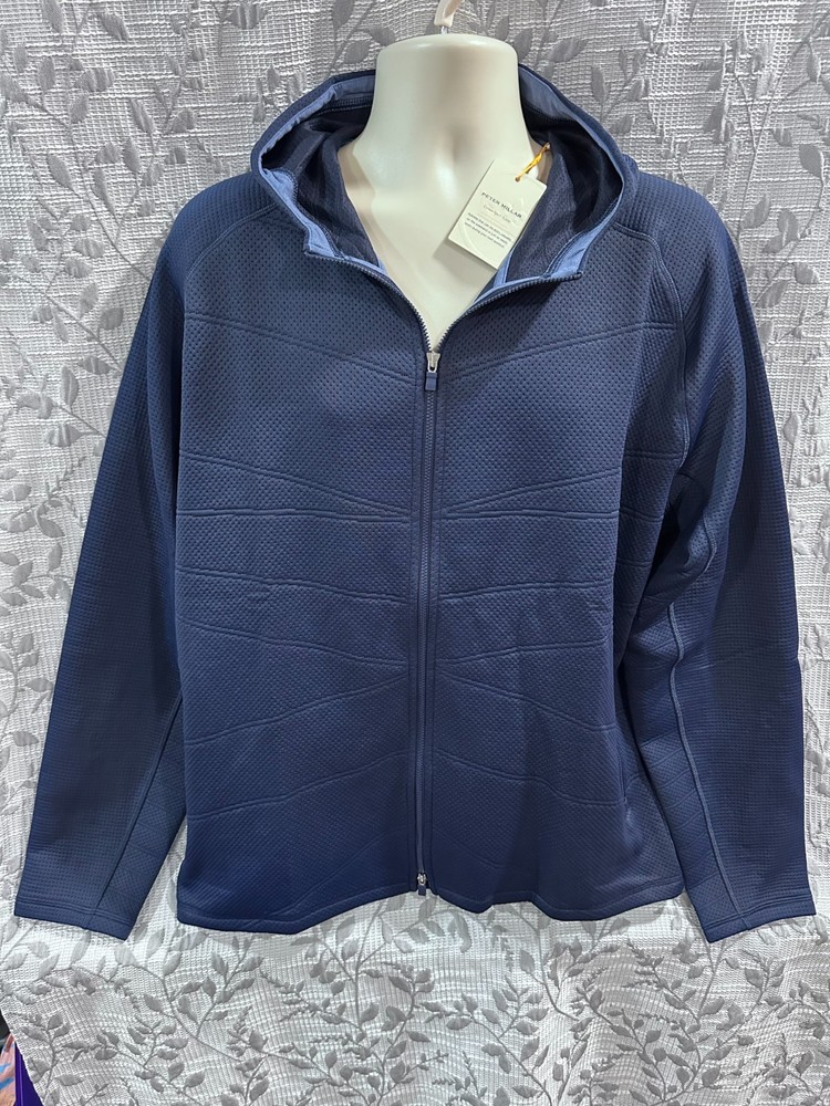 Peter Millar Crown Sport Active Men's Size XL Navy Full-Zip Hoodie Jacket $250