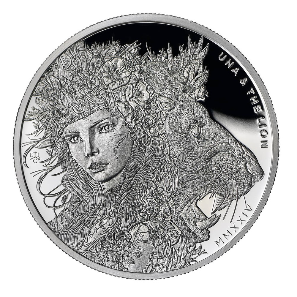 2024 St. Helena Modern Una & The Lion 1oz Silver Proof Coin