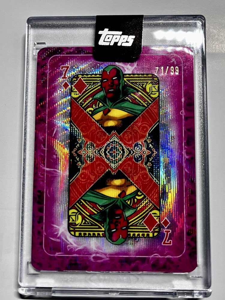 Topps Marvel Mint Encased Gambits Deck Playing Card D-7 Vision #51/99