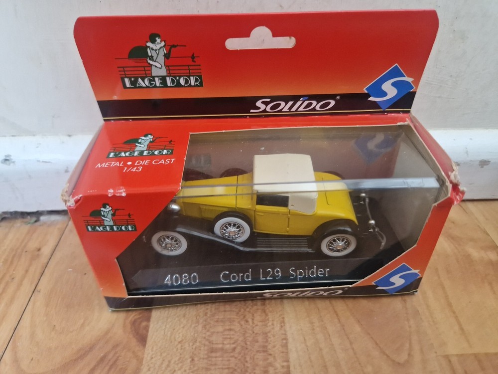 1/43 SOLIDO AGE D'OR - CLASSIC CORD L29 SPIDER YELLOW DIECAST CAR REF 4080