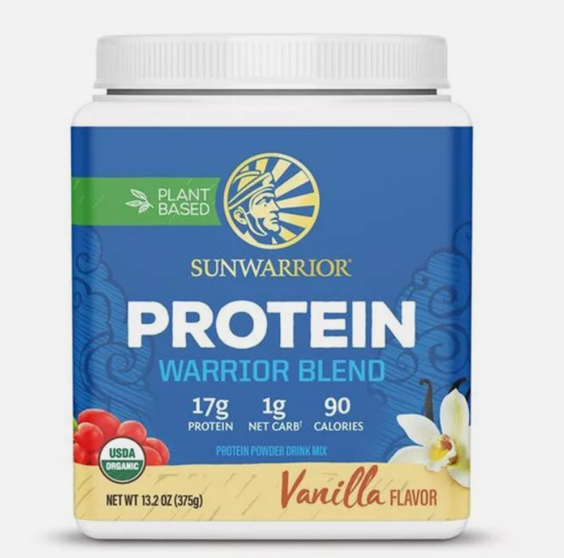 Sunwarrior Vegan Organic Protein Powder Plant-Based BCAA Amino Acids, 13.2 oz