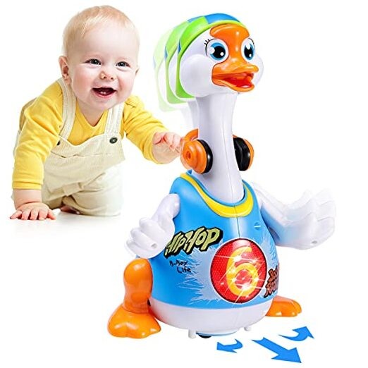 Musical Dancing Goose Toy for Babies 12-18 Months Encourages Crawling Play