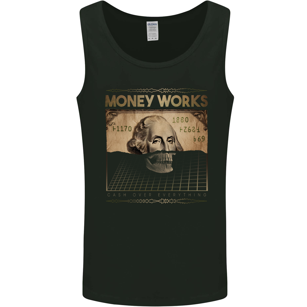 Money Works Cash Over Everything Hustle Mens Vest Tank Top