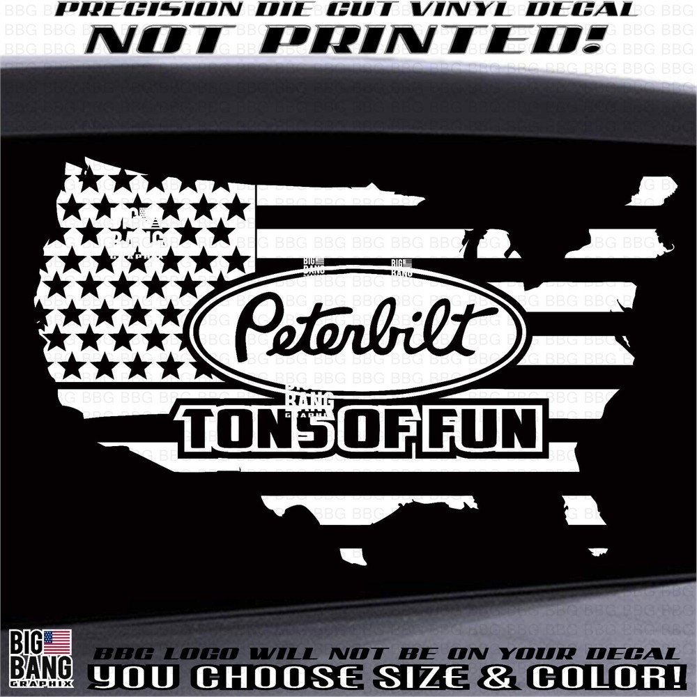 Peterbilt Semi Truck Vinyl Decal Sticker for American Truck Drivers USA