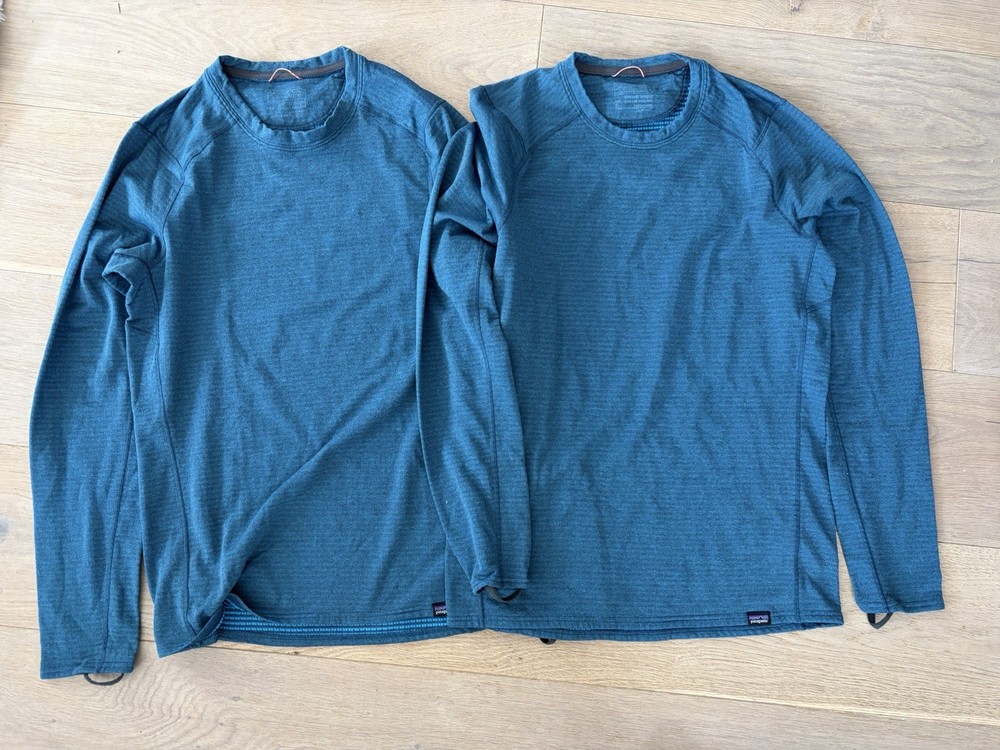 Patagonia blue capilene thermal weight crewneck base layer bundle 2 - size small