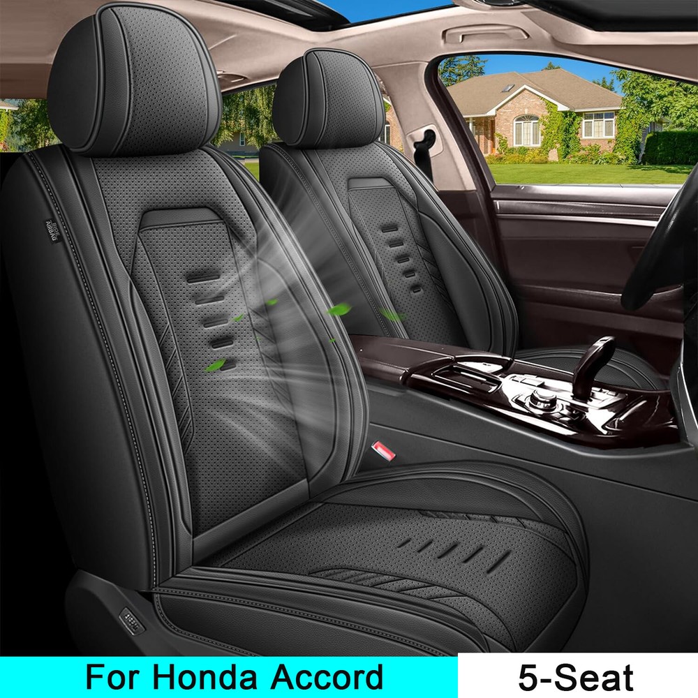 For Honda Accord 2003-2017 Front Rear Car 5-Seat Covers PU Leather Protector Pad