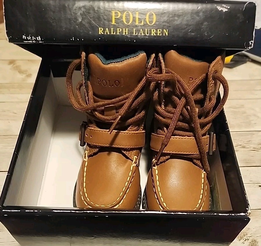 Polo Ralph Lauren Ranger Hi II Boot Boys Shoes Size 7.5, Color: Tan 990908 W/box