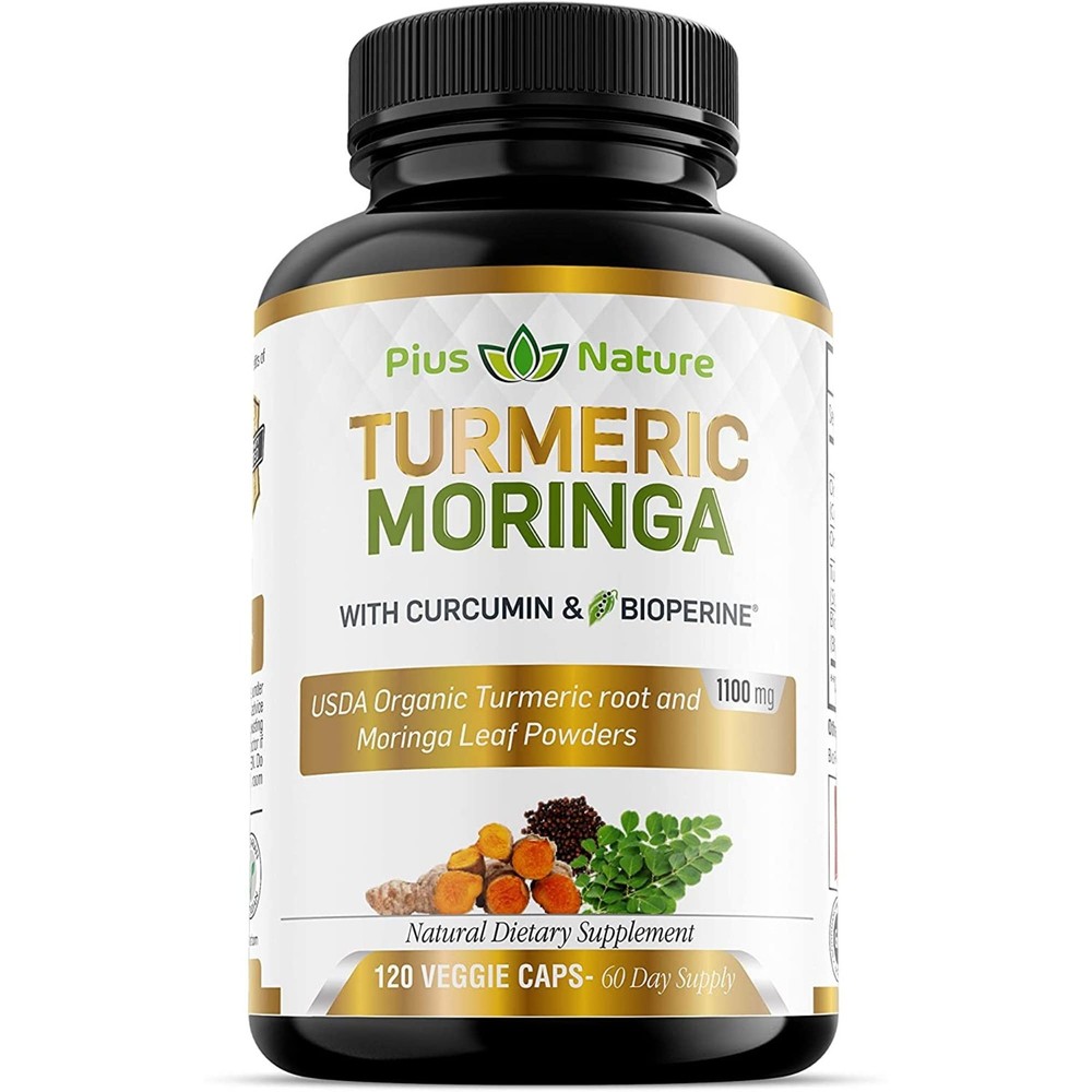 Organic Turmeric Curcumin & Moringa Supplement with Fast Shipping