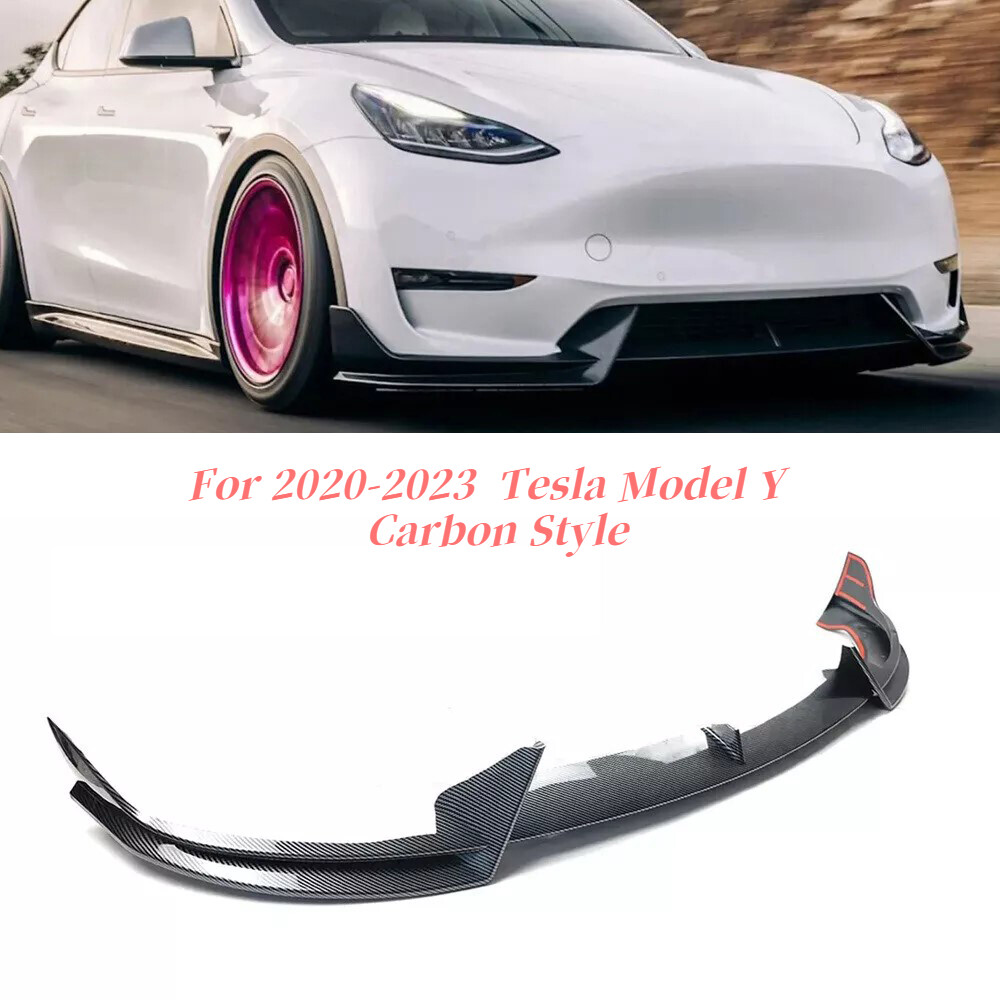 Tesla Model Y 2020-2023 ABS Carbon Front Bumper Lip Spoiler Splitter