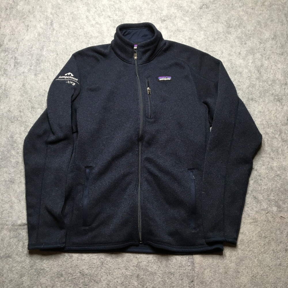 Patagonia Men's Large Full Zip Classic Navy Fleece Logo Better Sweater Jacket