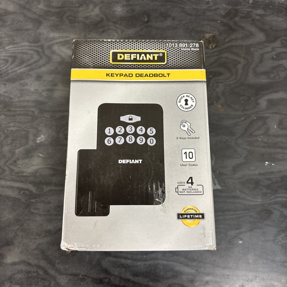 Defiant Radius Matte Black Single Cylinder Electronic Keypad Deadbolt