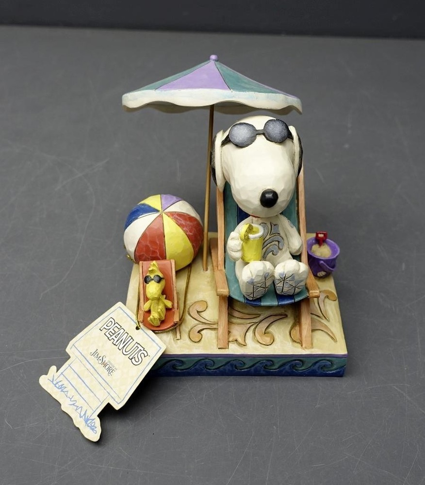 Jim Shore Enesco PEANUTS Beach Buddies Snoopy and Woodstock Figurine