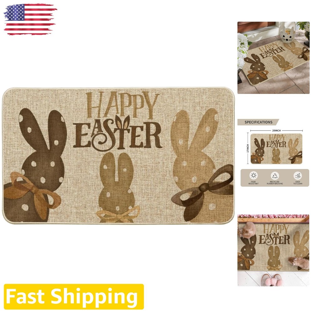 Seasonal Bunny Design Low-Profile Doormat for Modern Entry Décor Upgrade-image
