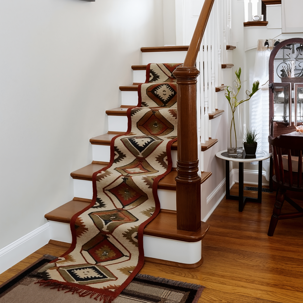 Vintage Handmade Kilim Wool Jute Rug Runner for Stairs Hallway Kitchen Turki