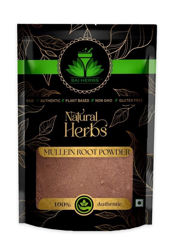 SAI HERBS Pure Natural Mullein Root Powder for Health & Wellness