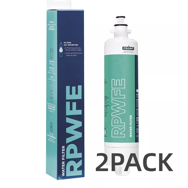 2 Pack GE RPWFE Refrigerator Replacement Water Filter（No RFID chip）