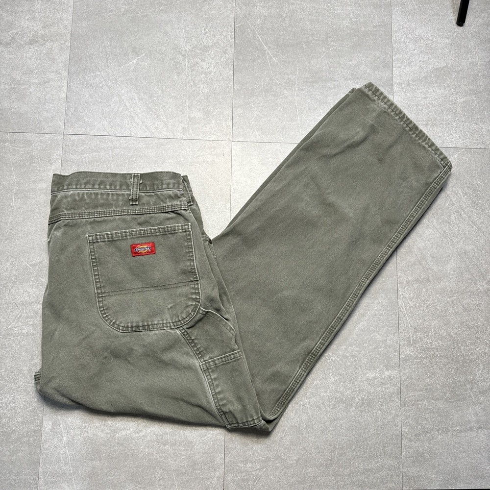Dickies green carpenter jeans pants 90s workwear size 38 x 32* baggy skate