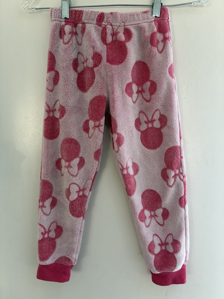 Disney Kids Girls Minnie Mouse Cozy Fleece Pull On Jogger PJ Pants Pink S 6/6X