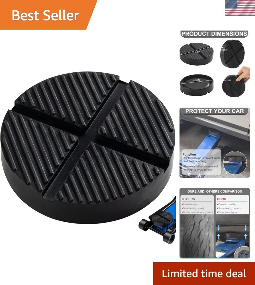 Universal Rubber Floor Jack Pad - 3 Ton Capacity, Pinch Weld Protector, 5x5