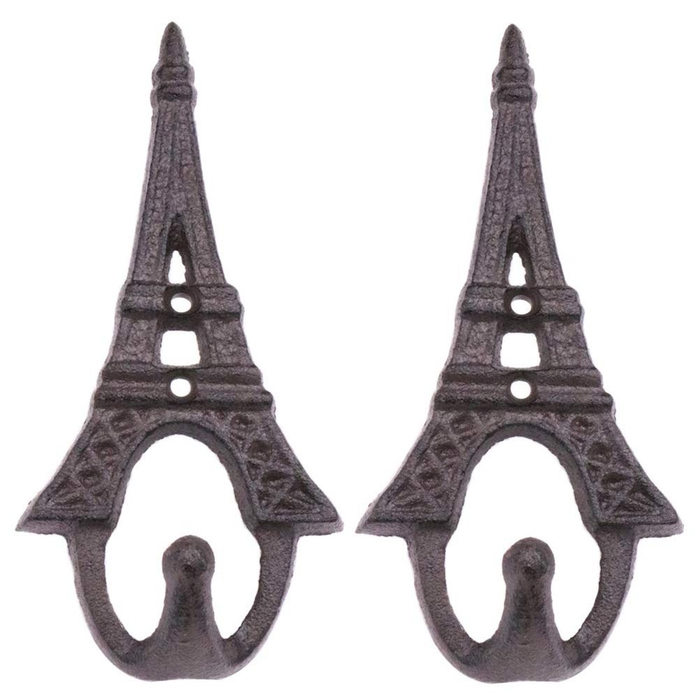 2 Pack Retro Cast Iron Double Hook Bar - Vintage Metal Wall Decor - Fast Shipping