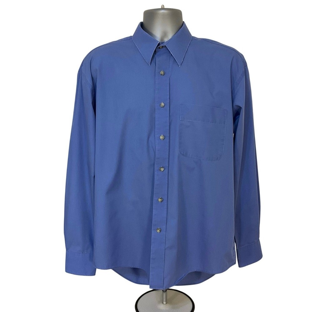 Yves Saint Laurent YSL Mens Blue Dress Shirt 16 34/35 Button Down