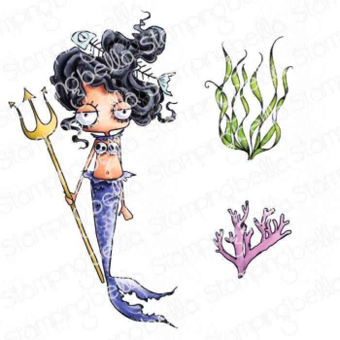 New Stamping Bella Oddball Mermaid Cling Rubber Stamp Set of 3 with Free US Shipping