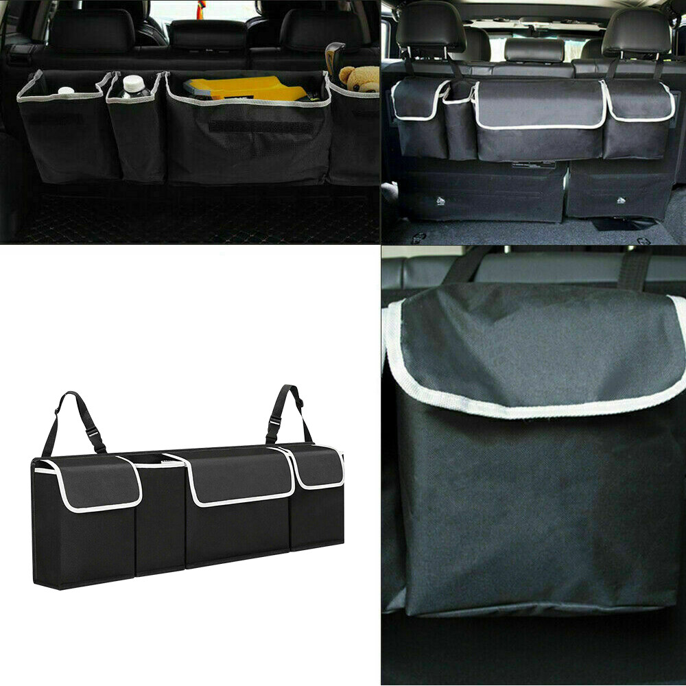 600D Oxford Seat Back Car Storage Bag Organizer Trunk Parts Accessories Black US