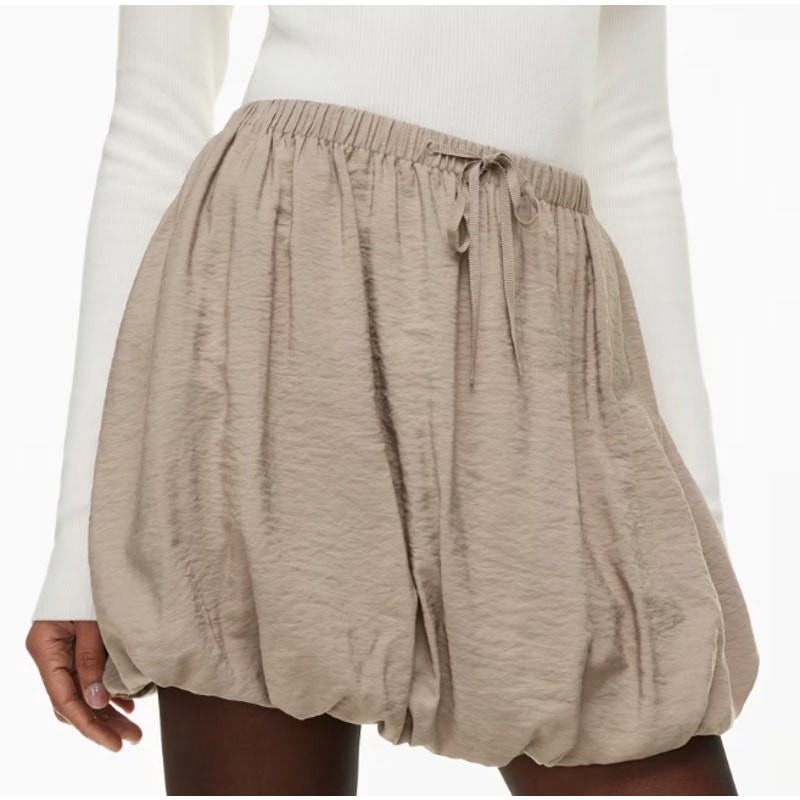 Aritzia Wilfred Women's Mini Bloomsbury Bubble Skirt in Tan - Size 2XS High Rise