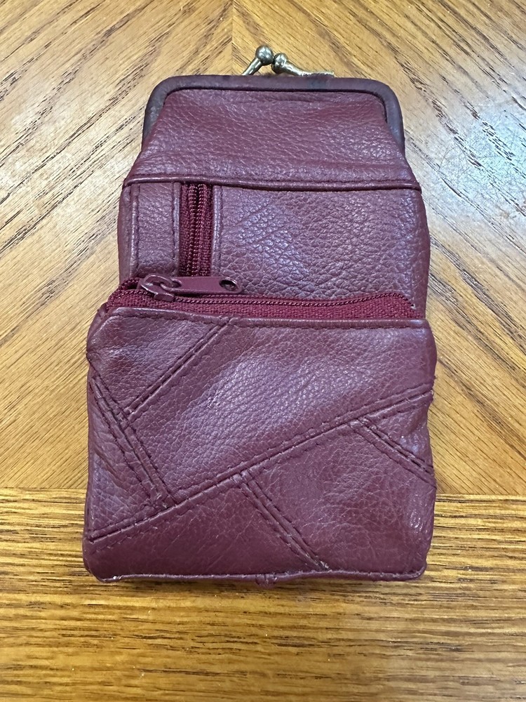 Vintage Leather Cigarette Case Lighter Holder Smoke Carry Cash & Coin Wallet