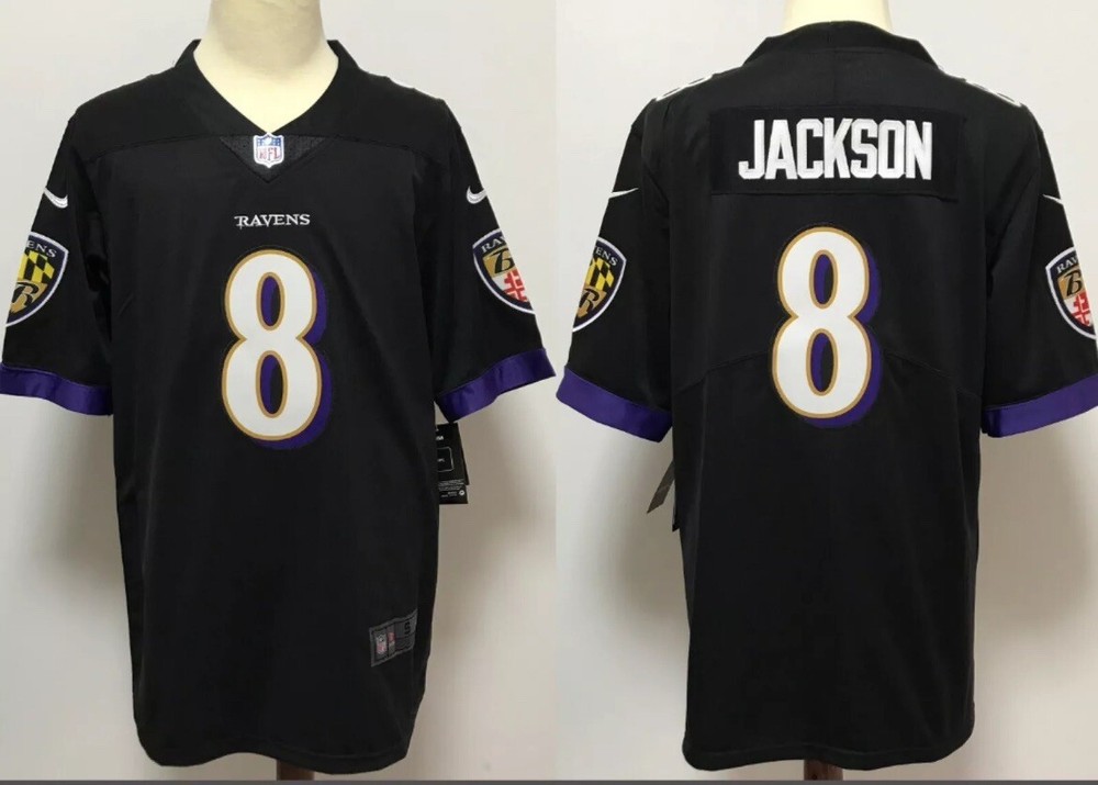 Lamar Jackson #8 -Small-Baltimore Ravens Men's Game Jersey Black NWT Stitch