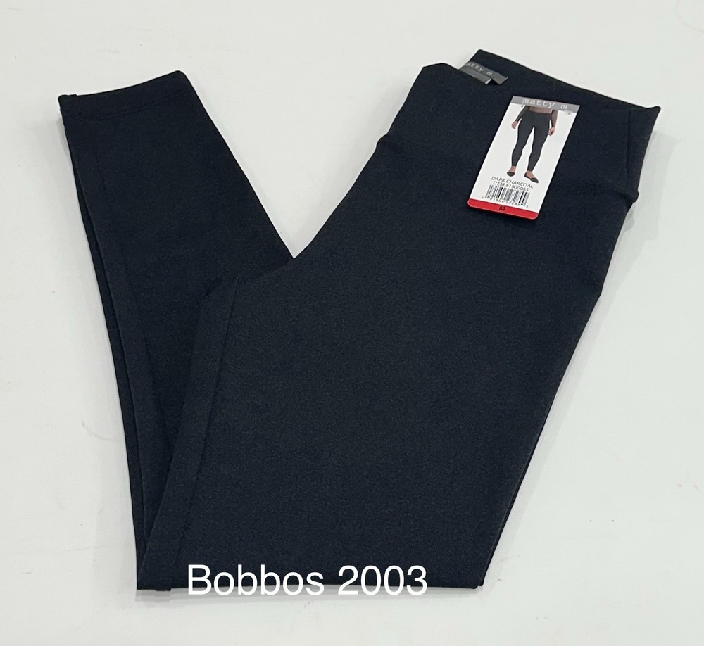 Matty M Women's Stretch High Rise Pull-On Leggings, Dark Charcoal, Size M