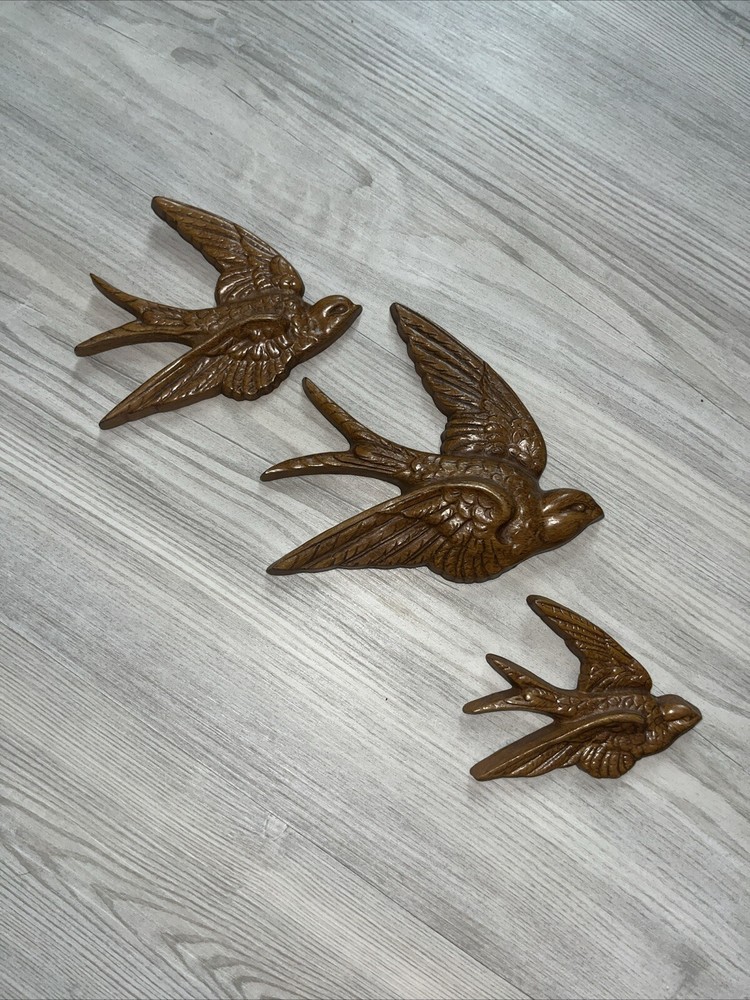 Vintage HOMCO Burwood Wall Hanging Plaques Set Of 3 Birds 2650-1 Made USA
