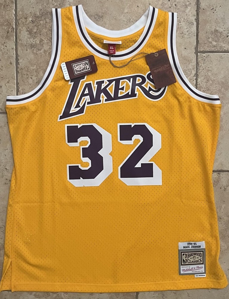 Los Angeles Lakers Jersey Mens XL Mitchell Ness NBA Basketball Magic Johnson NEW