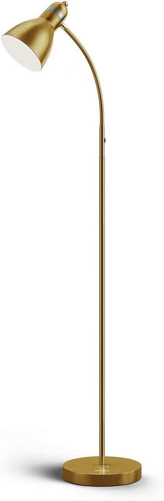 Floor Lamp, Metal Standing Lamp with Adjustable Gooseneck, Heavy Metal Base, Rea