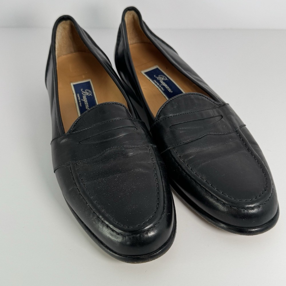 Cole Haan Men Bragano Penny Loafers 9.5 Black Leather Slip-On Made in Italy
