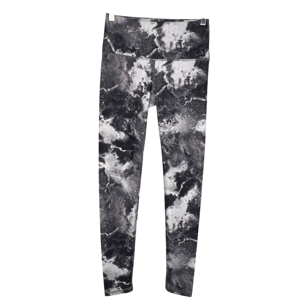 Noli Active Black White Granite Yoga Leggings Small Size Stretch Fit