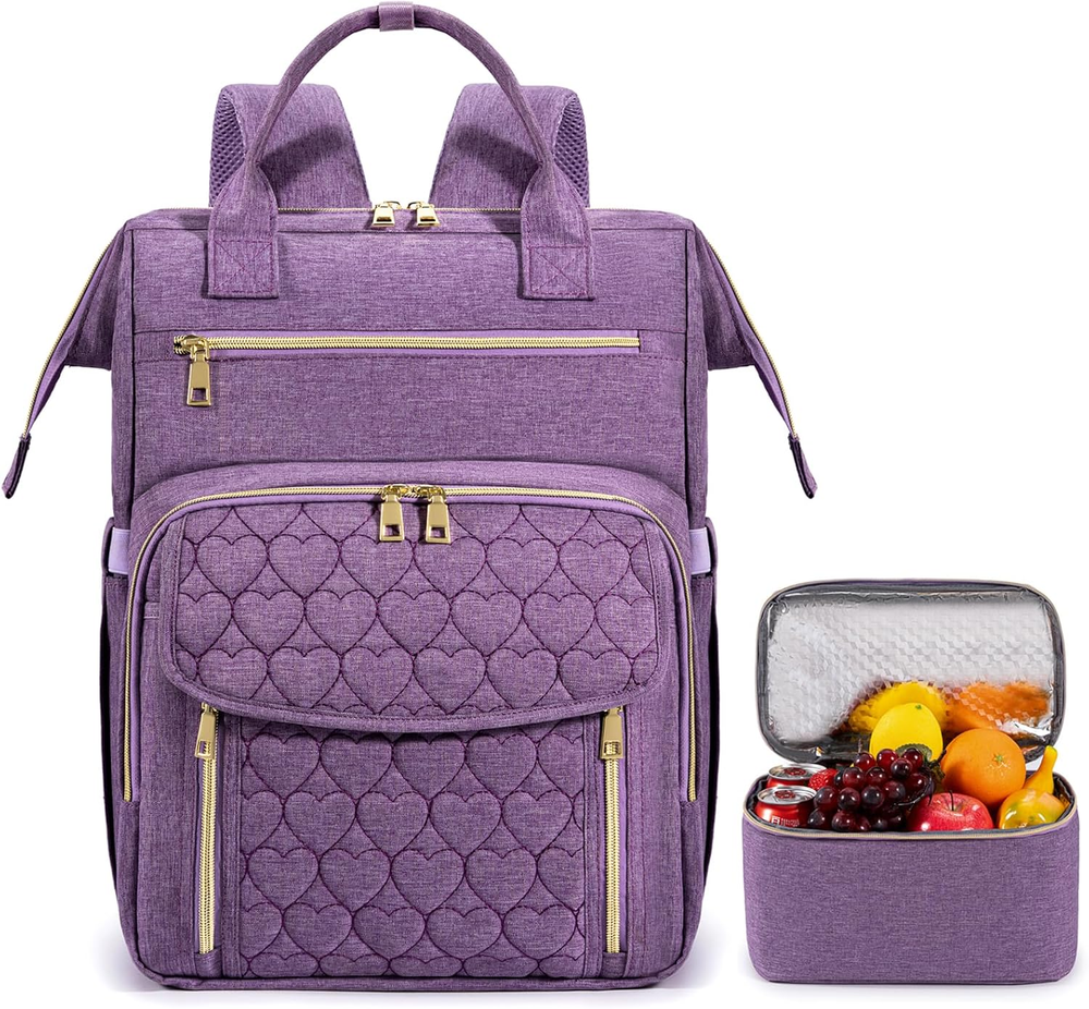 Stylish Women's Laptop Backpack with 15.6 Inch Compartment & Insulated Cooler