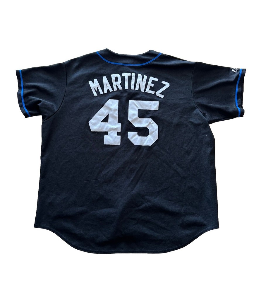 Vintage Y2K Pedro Martinez #45 Black Stitched Mets Jersey Mens XXL